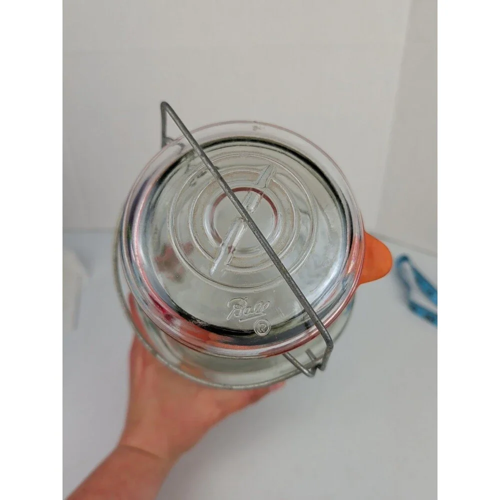 Vtg 1 Gallon BALL Ideal Canning Jar w/Eagle Emblem Lid - Wire Bail - 12”